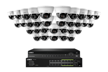 Lorex Elite Series 4K 32 Camera Capable 6TB Wired NVR System with 8MP (4K) A10 IP Dome Cameras