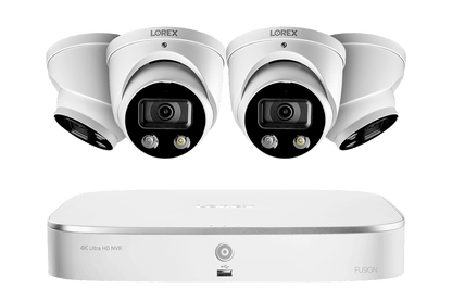 8-Channel 4K Fusion NVR System with Smart Deterrence Dome Cameras