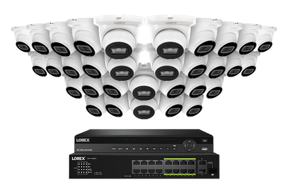 Lorex Elite Series 4K 32 Camera Capable 6TB Wired NVR System with 4MP (2K) A4 IP Turret Cameras