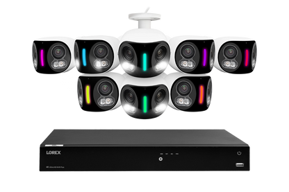 Lorex Fusion Series 4K 16 Camera Capable (Wired or Fusion Wi-Fi) 4TB Wired NVR System with H20 IP Dual Lens Cameras