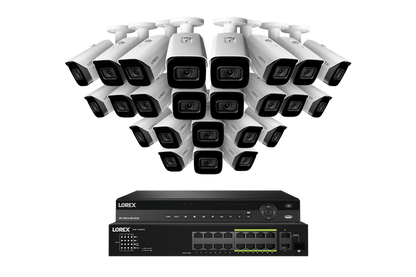 Lorex 4K (32 Camera Capable) 6TB Wired NVR System with Nocturnal 3 Smart IP Bullet Cameras Featuring Listen-In Audio and 30FPS Recording