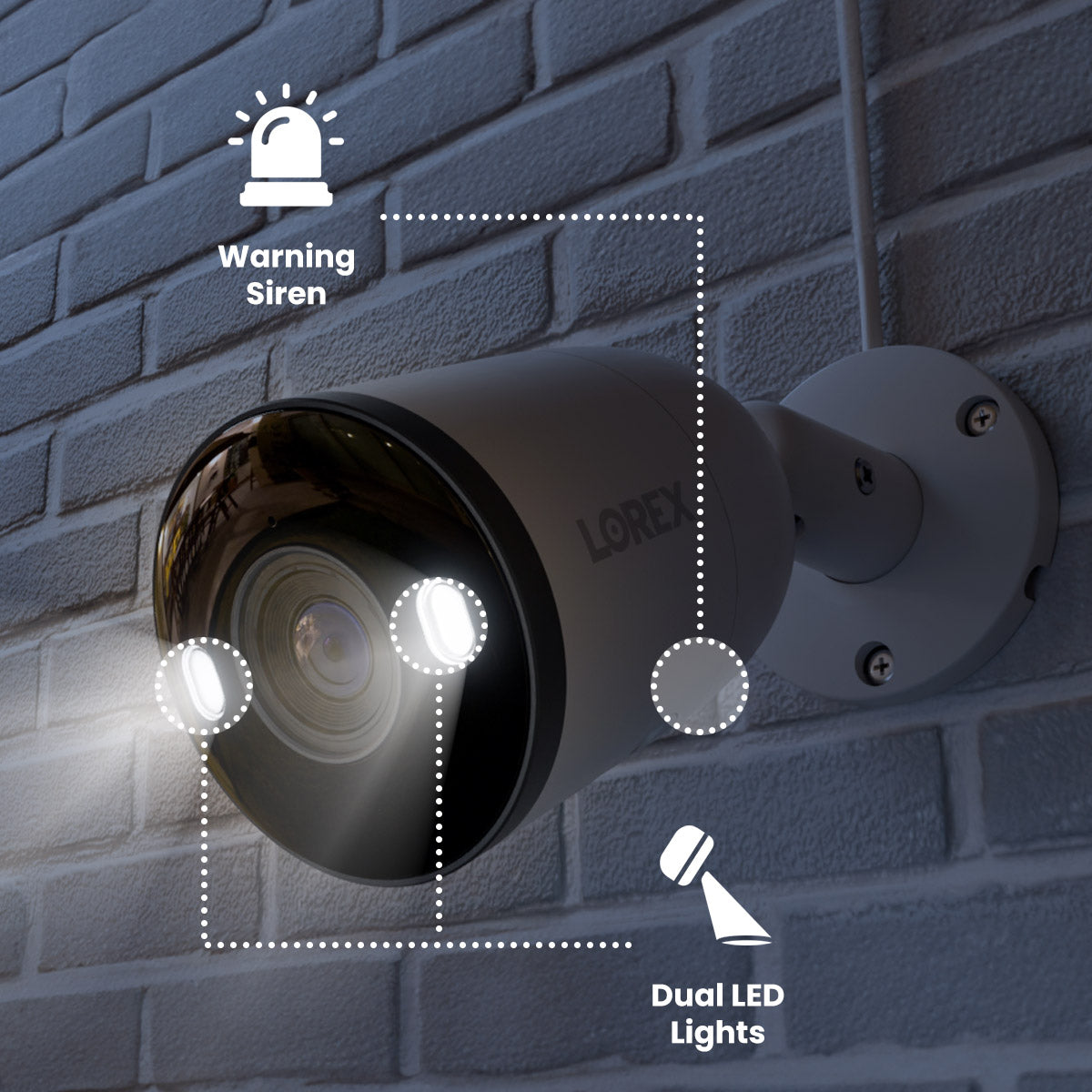 Lorex Fusion 4K 16-Camera Capable (8 Wired + 8 Wi-Fi) 2TB NVR System with 4 Bullet Cameras Featuring Smart Deterrence and 2-Way Audio