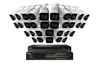 Lorex 4K (32 Camera Capable) 6TB Wired NVR System with Nocturnal 3 Smart IP Bullet Cameras Featuring Listen-In Audio and 30FPS Recording