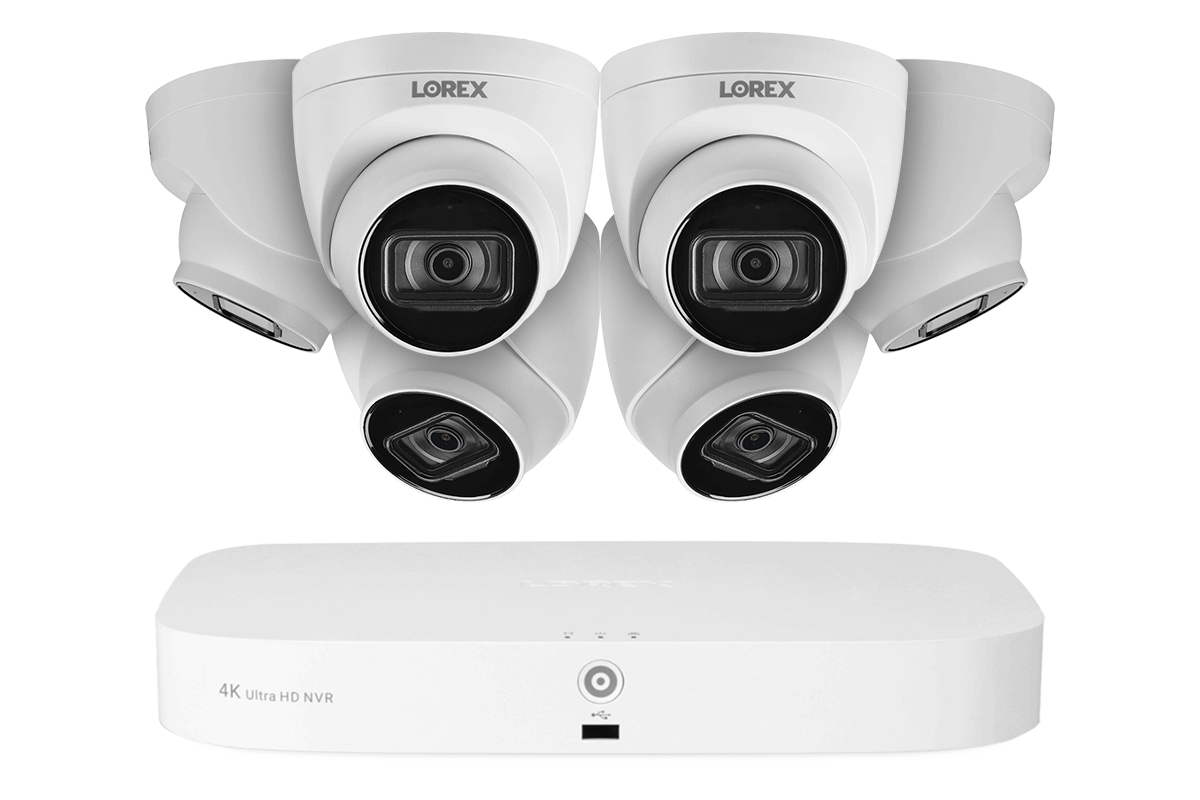 8-Channel Fusion NVR System with 4K (8MP) IP Dome Cameras with Listen-In Audio
