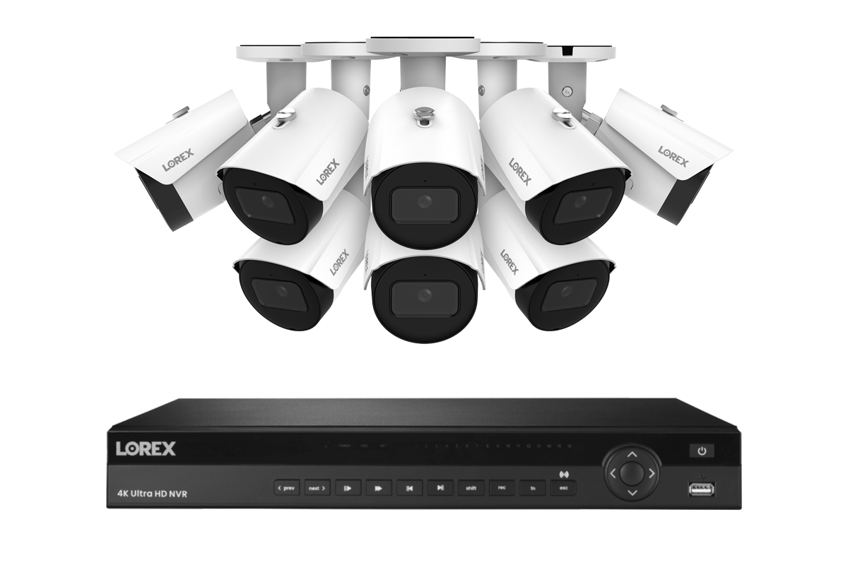 Lorex Elite Series 4K 16 Camera Capable 6TB Wired NVR System with 4MP (2K) A4 IP Bullet Cameras