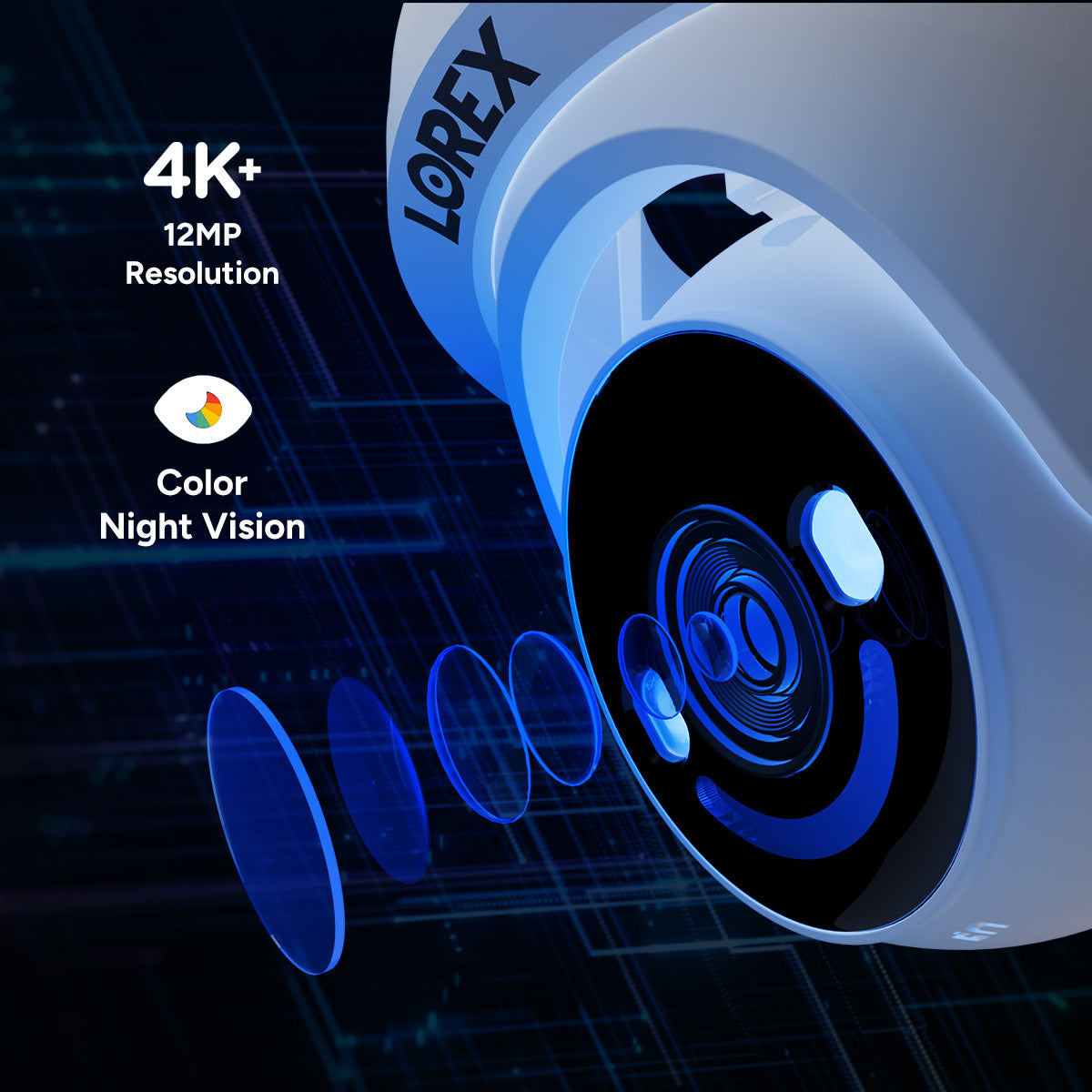 Lorex Classic 4K+ PoE AI Turret Camera with Person & Vehicle Detection