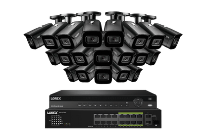 Lorex 4K (32 Camera Capable) 6TB Wired NVR System with Nocturnal 3 Smart IP Bullet Cameras Featuring Listen-In Audio and 30FPS Recording