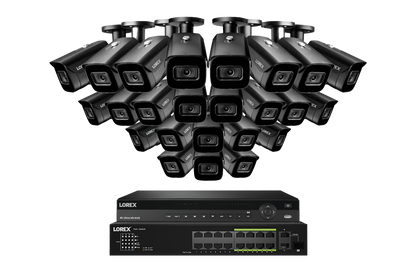 Lorex 4K (32 Camera Capable) 6TB Wired NVR System with Nocturnal 3 Smart IP Bullet Cameras Featuring Listen-In Audio and 30FPS Recording