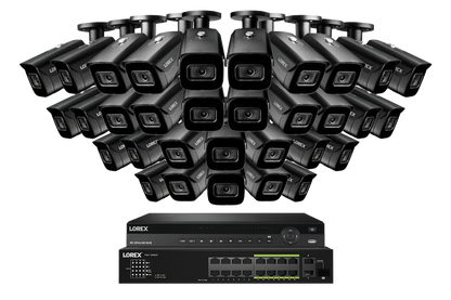 Lorex 4K (32 Camera Capable) 6TB Wired NVR System with Nocturnal 3 Smart IP Bullet Cameras Featuring Listen-In Audio and 30FPS Recording