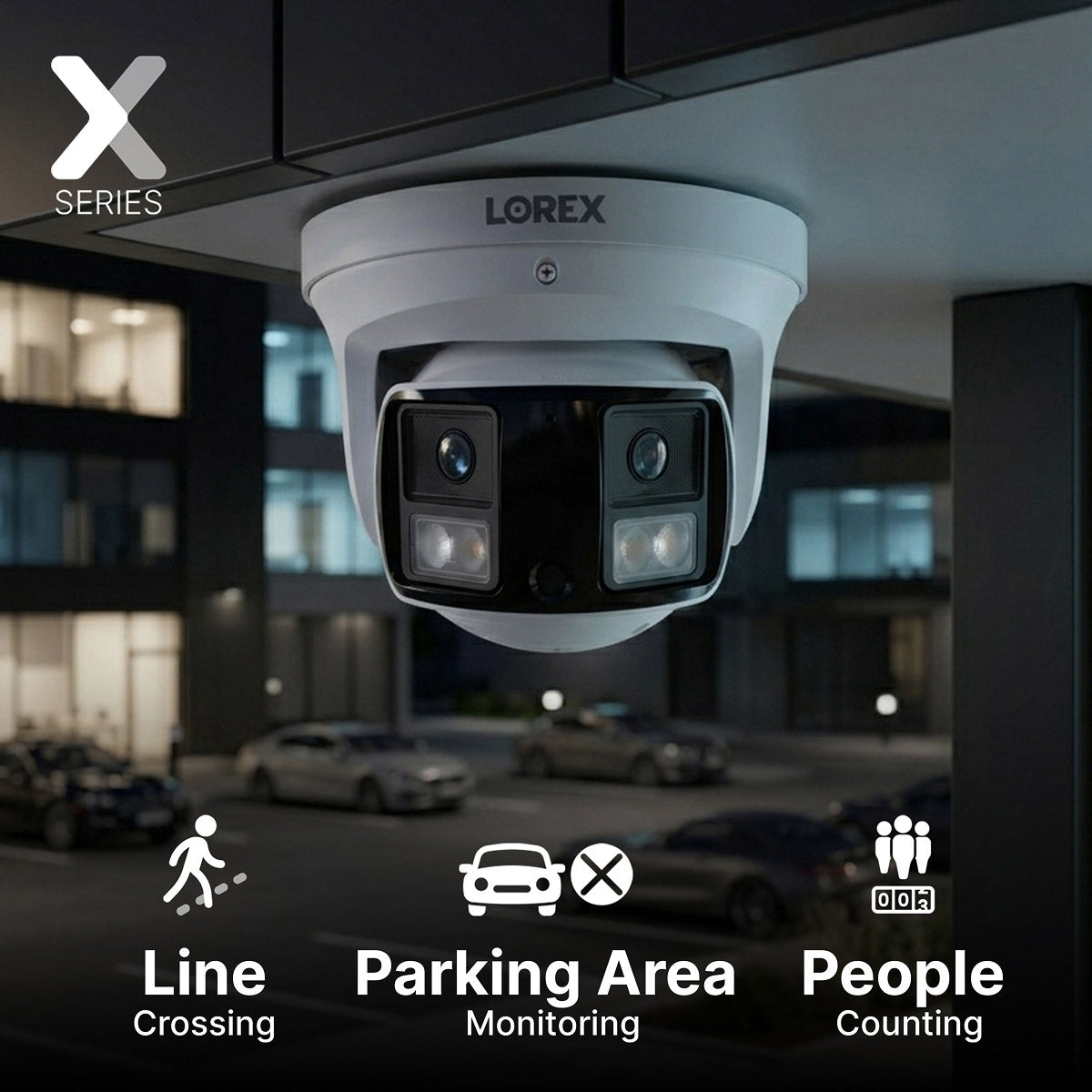 Lorex Connect X3 4K Dual-Lens Turret Camera with 190° Panoramic Coverage