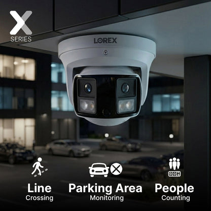Lorex Connect X3 4K Dual-Lens Turret Camera with 190° Panoramic Coverage