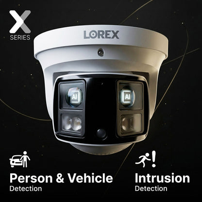 Lorex Connect X3 4K Dual-Lens Turret Camera with 190° Panoramic Coverage