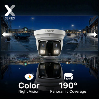 Lorex Connect X3 4K Dual-Lens Turret Camera with 190° Panoramic Coverage