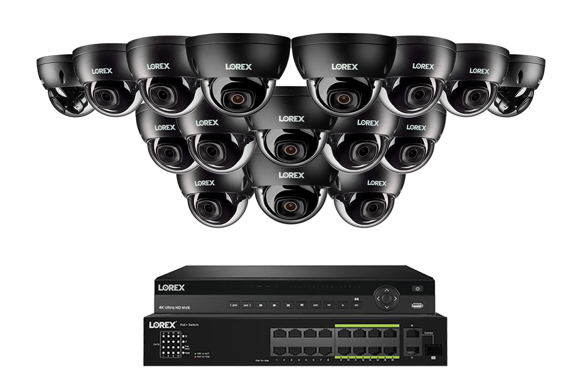 Lorex Elite Series 4K 32 Camera Capable 6TB Wired NVR System with 8MP (4K) A10 IP Dome Cameras