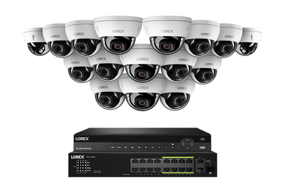 Lorex Elite Series 4K 32 Camera Capable 8TB Wired NVR System with 8MP (4K) A10 IP Dome Cameras