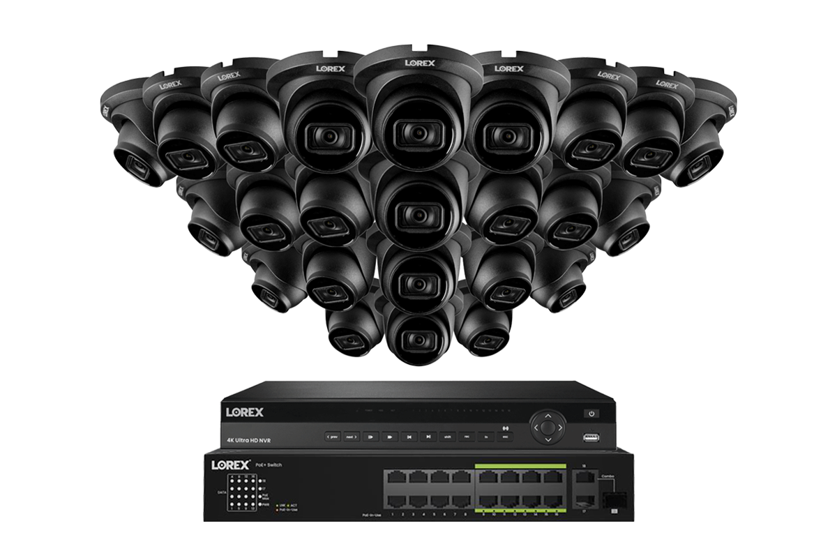 Lorex Elite Series 4K 32 Camera Capable 8TB Wired NVR System with A14 IP Dome Cameras