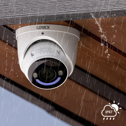 Lorex Fusion 4K+ 16 Channel (8 Wired + 8 Fusion Wi-Fi) 2TB NVR System with Four H16 Wired 4K IP Dome Cameras, One 2K Pan-Tilt Camera, and One 2K Indoor Wi-Fi Camera
