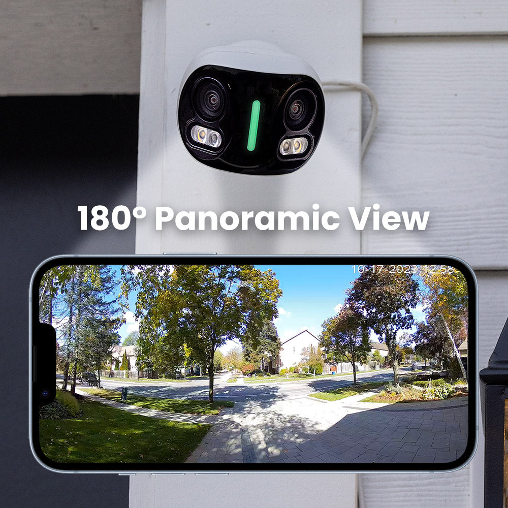 Lorex H20 4K IP Wired Dual Lens Security Camera with Smart Security Lighting and Smart Motion Detection - Open Box
