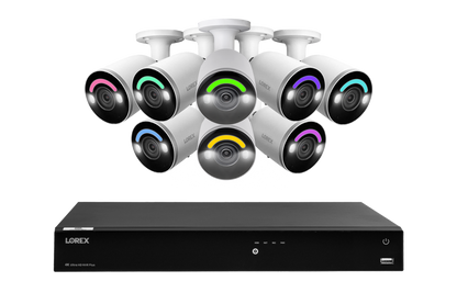 Lorex Fusion Series 4K 16 Camera Capable (Wired or Fusion Wi-Fi) 4TB Wired NVR System with H12 Wired 4K IP Bullet Cameras