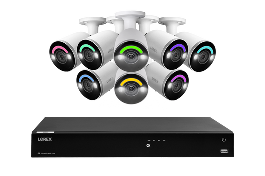 Lorex Fusion Series 4K 16 Camera Capable (Wired or Fusion Wi-Fi) 4TB Wired NVR System with H12 Wired 4K IP Bullet Cameras