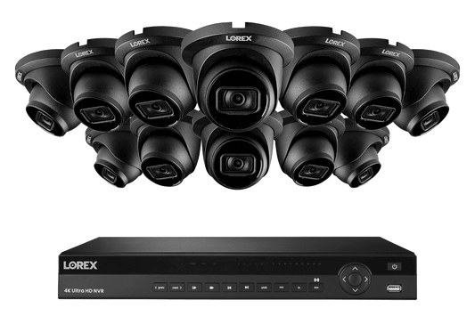 Lorex 4K (16 Camera Capable) 4TB Wired NVR System with Nocturnal 3 Smart IP Turret Cameras with Listen-In Audio and 30FPS