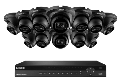 Lorex 4K (16 Camera Capable) 6TB Wired NVR System with Nocturnal 3 Smart IP Dome Cameras with Listen-In Audio and 30FPS