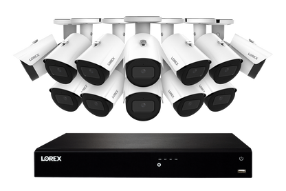 Lorex Fusion Series 4K 16 Camera Capable (Wired or Fusion Wi-Fi) 4TB Wired NVR System with A14 IP Bullet Cameras