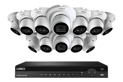 Lorex 4K (16 Camera Capable) 6TB Wired NVR System with Nocturnal 3 Smart IP Dome Cameras with Listen-In Audio and 30FPS