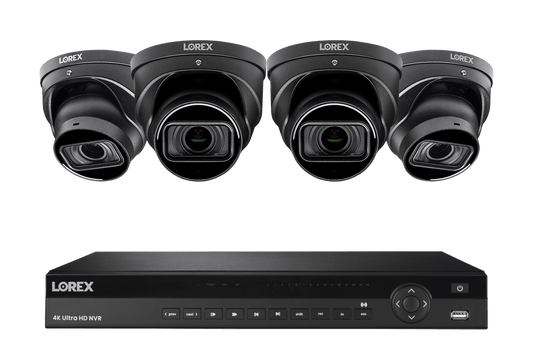 Lorex 4K (16 Camera Capable) 6TB Wired NVR System with Nocturnal 3 Smart IP Dome Cameras with Listen-in Audio and Motorized Varifocal Lenses
