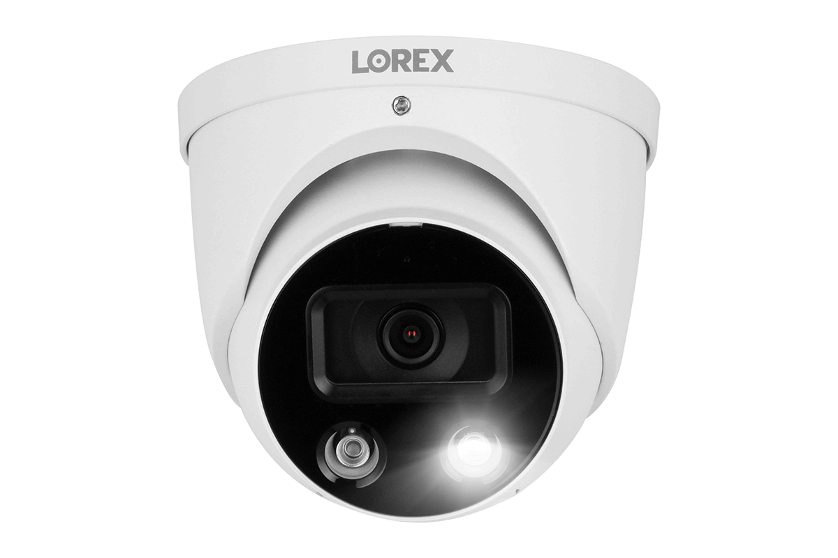 Lorex 4K IP Wired Turret Security Camera with Smart Deterrence and Smart Motion Detection