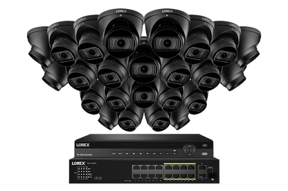Lorex 4K (32 Camera Capable) 6TB Wired NVR System with Nocturnal 3 Smart IP Turret Cameras Featuring Motorized Varifocal Lens and 30FPS Recording