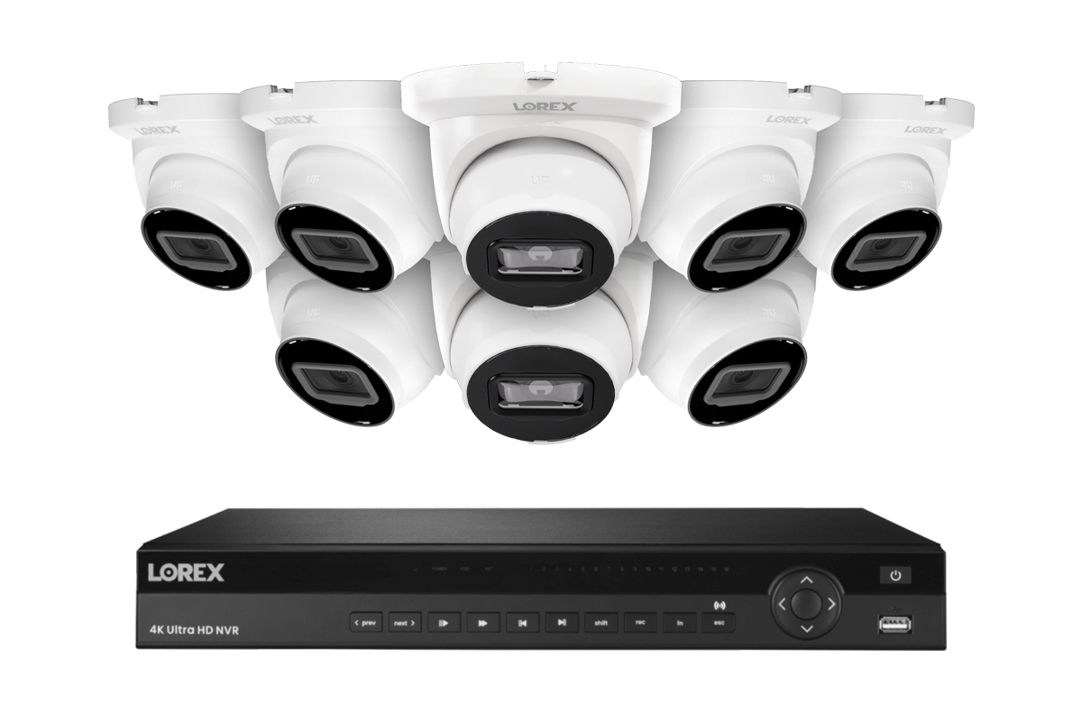 Lorex Elite Series 4K 16 Camera Capable 4TB Wired NVR System with 4MP (2K) A4 IP Turret Cameras