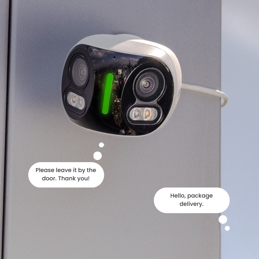 Lorex H20 4K IP Wired Dual Lens Security Camera with Smart Security Lighting and Smart Motion Detection - Open Box