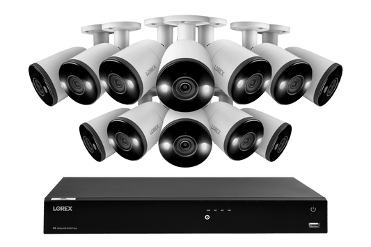 Lorex Fusion Series 4K 16 Camera Capable (Wired or Fusion Wi-Fi) 4TB Wired NVR System with H13 Bullet Cameras