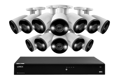 Lorex Fusion Series 4K 16 Camera Capable (Wired or Fusion Wi-Fi) 4TB Wired NVR System with H13 Bullet Cameras