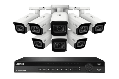 Lorex 4K (16 Camera Capable) 4TB Wired NVR System with Nocturnal 3 Smart IP Bullet Cameras with Motorized Varifocal Lens