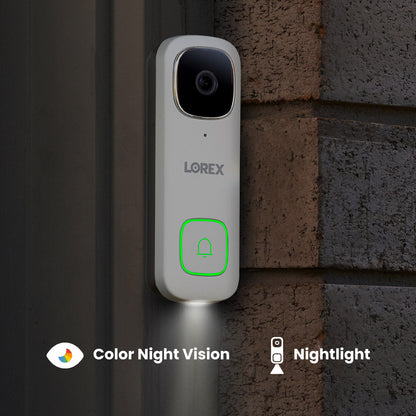 Lorex Fusion 4K+ 16 Channel (8 Wired + 8 Fusion Wi-Fi) 2TB NVR System with Four H13 Wired 4K IP Dome Cameras, One 2K Wired Doorbell, and One 2K Floodlight