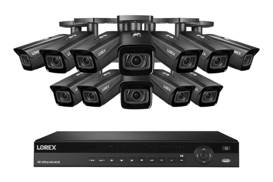 Lorex 4K (16 Camera Capable) 4TB Wired NVR System with Nocturnal 3 Smart IP Bullet Cameras with Motorized Varifocal Lens