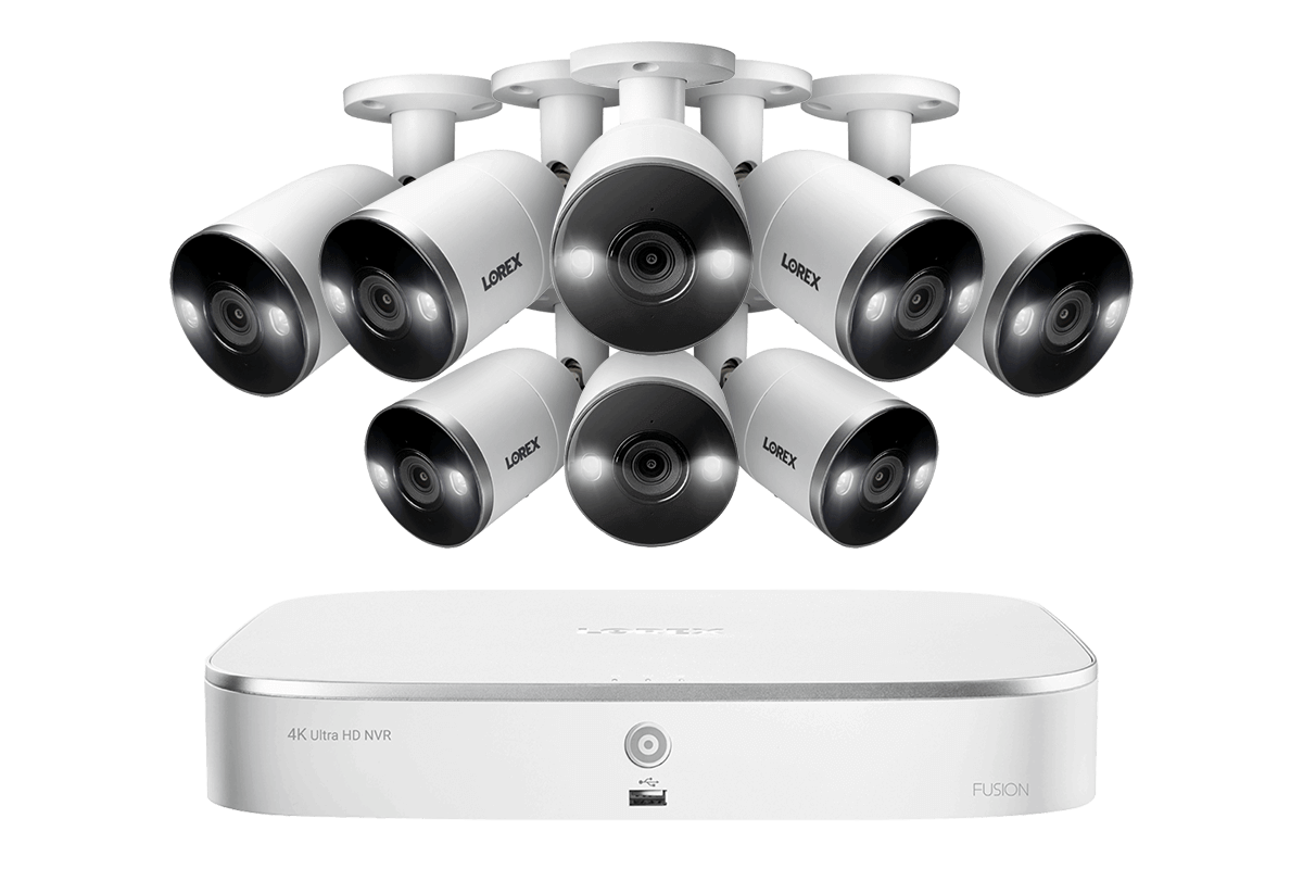 8-Channel 4K Fusion NVR System with Smart Deterrence 4K (8MP) IP Cameras