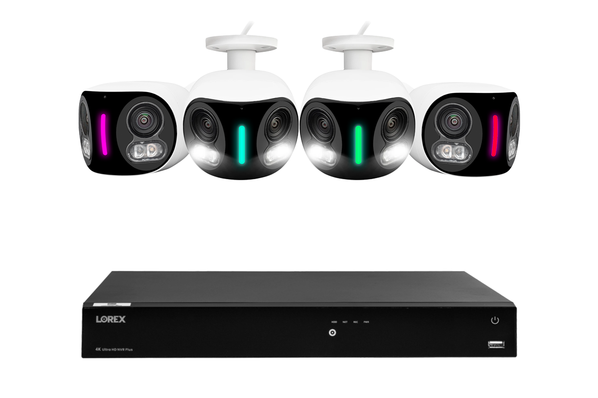 Lorex Fusion Series 4K 16 Camera Capable (Wired or Fusion Wi-Fi) 4TB Wired NVR System with H20 IP Dual Lens Cameras
