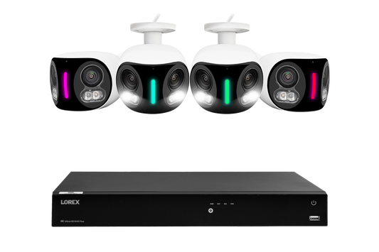 Lorex Fusion Series 4K 16 Camera Capable (Wired or Fusion Wi-Fi) 4TB Wired NVR System with H20 IP Dual Lens Cameras