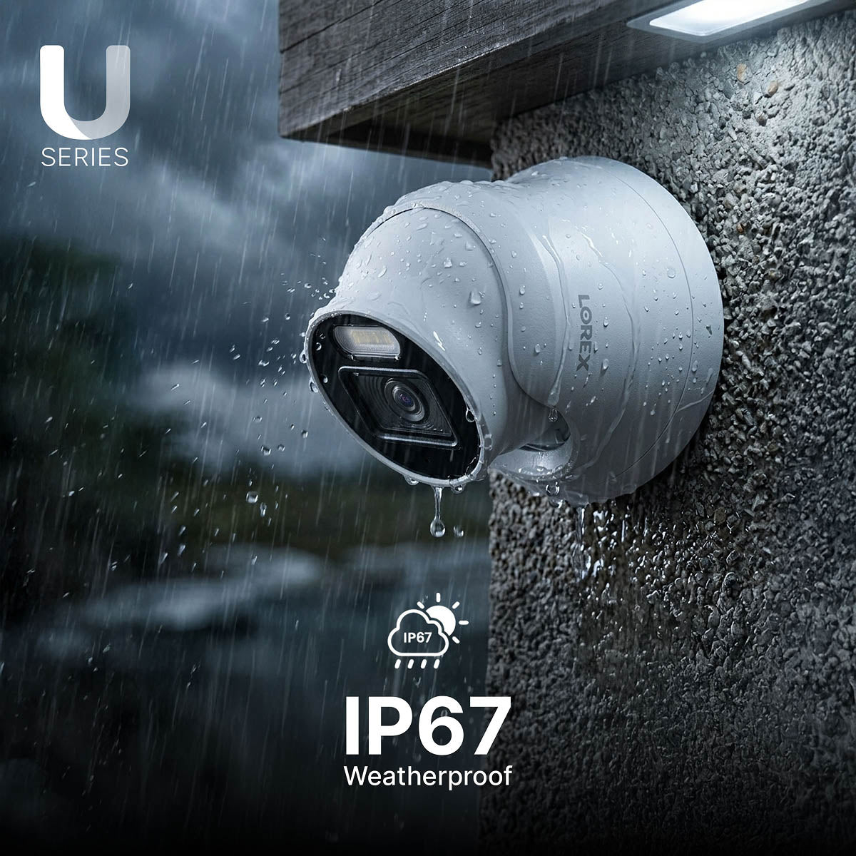 Lorex Connect U3 2K+ PoE Turret Camera with Red & Blue Deterrence Lights