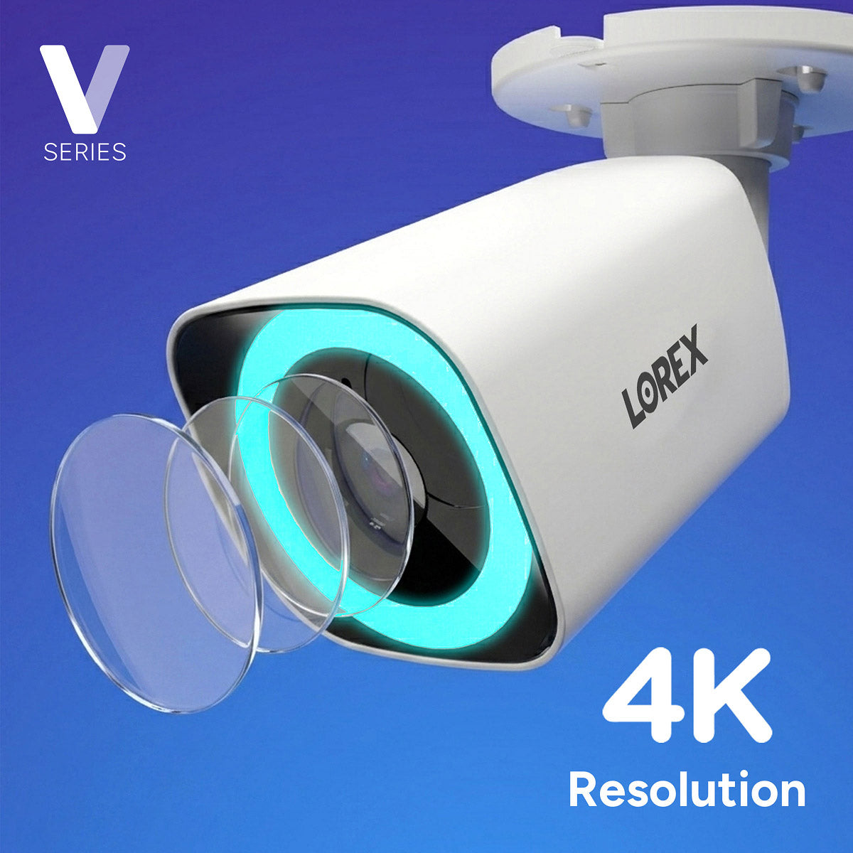 Lorex Connect V5 4K PoE Bullet Cameras with Color Smart Security Lighting - White/Black