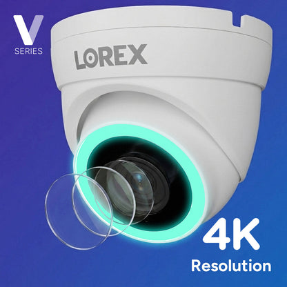 Lorex Connect V5 4K PoE Turret Cameras with Color Smart Security Lighting - White/Black