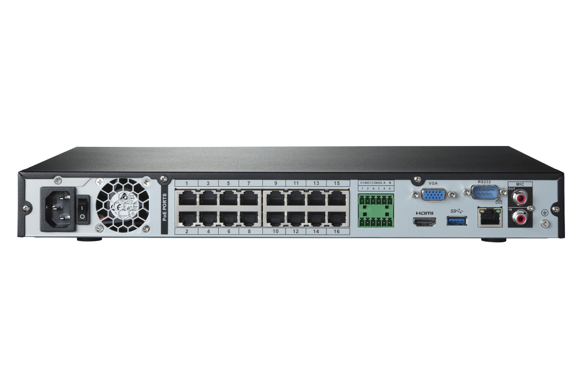 Lorex 4K (32 Camera Capable) 8TB Wired NVR System with 16 Nocturnal 3 Motorized Varifocal Lens Cameras and Two 4K 25x Pan-Tilt Zoom IP Cameras