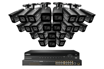 Lorex 4K (32 Camera Capable) 6TB Wired NVR System with Nocturnal 3 Smart IP Bullet Cameras Featuring Motorized Varifocal Lens and 30FPS Recording