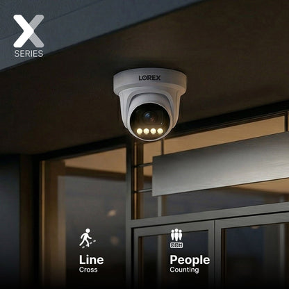 Lorex Connect X Series 4K 16-Channel Wired NVR System with X3 Turret Security Cameras - 4TB