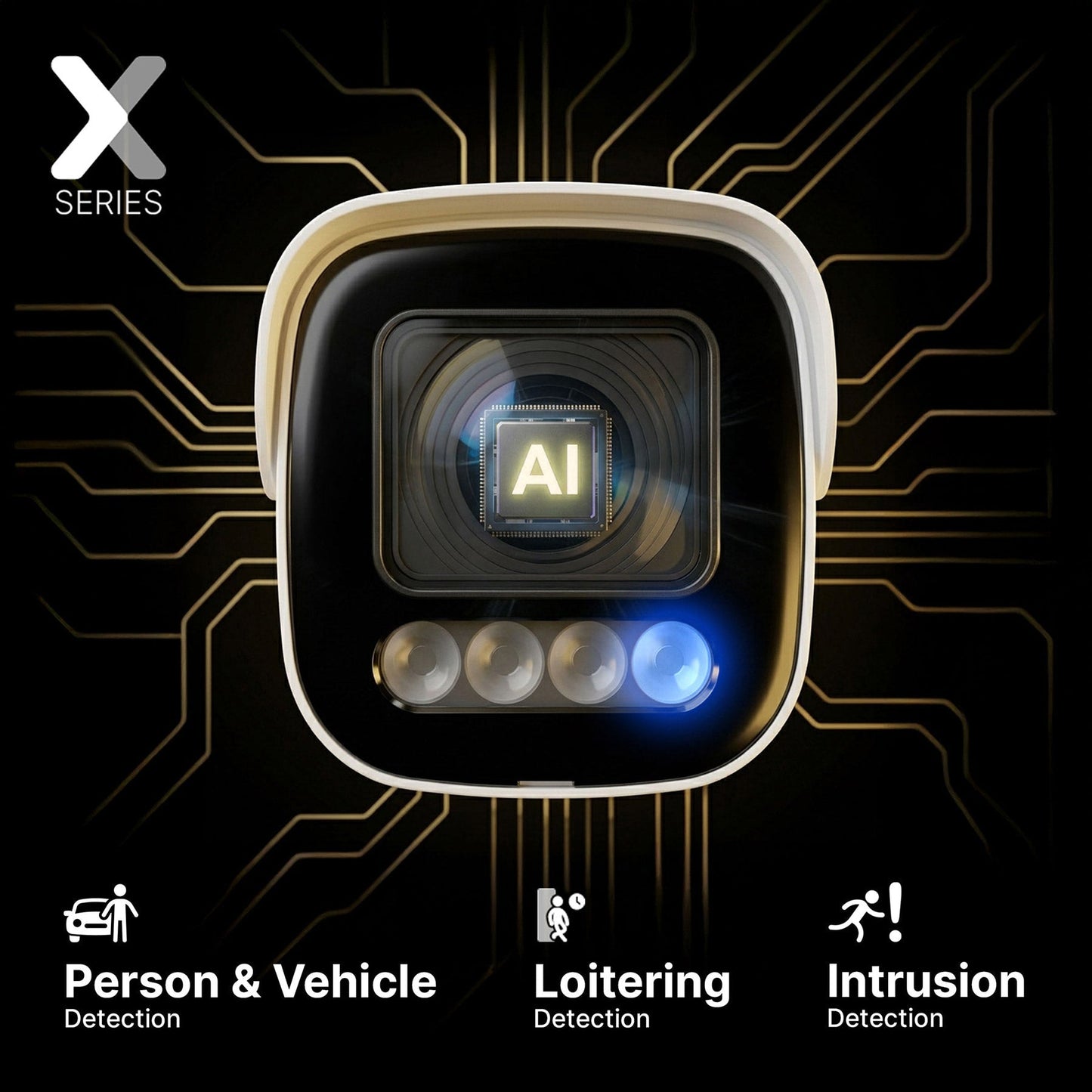 Lorex Connect X5 4K PoE Bullet Camera with AI Color Night Vision - White/Black