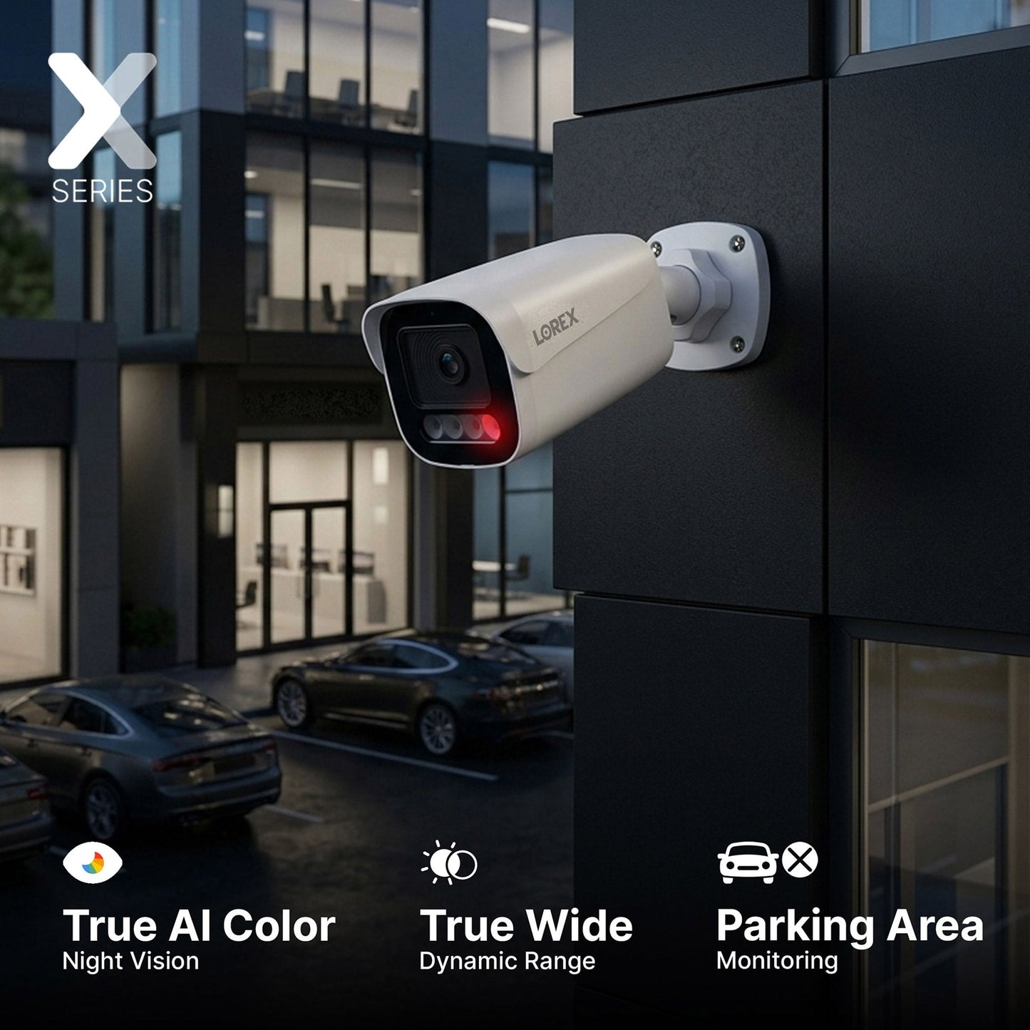 Lorex Connect X5 4K PoE Bullet Camera with AI Color Night Vision - White/Black