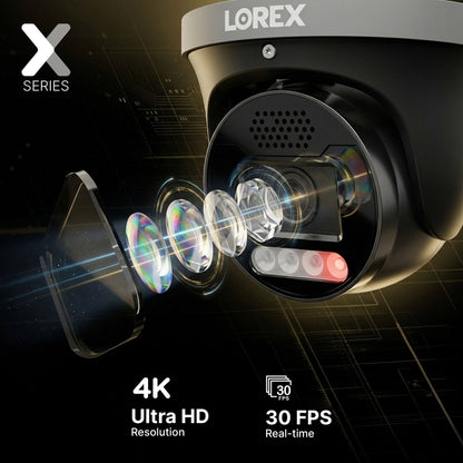 Lorex Connect X Series 4K 16-Channel Wired NVR System with X5 Turret Security Cameras - 4TB